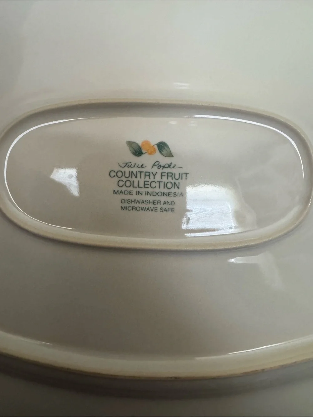 Avon Julie Pople Country Fruit Ceramic Serving Bowl & Oval Platter